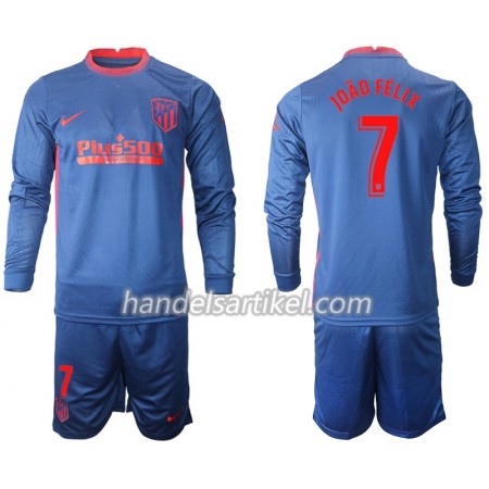 Atlético Madrid Joao Felix 7 Kinder Auswärts Trikotsatz 2020/21 Langarm (+ Kurze Hosen)